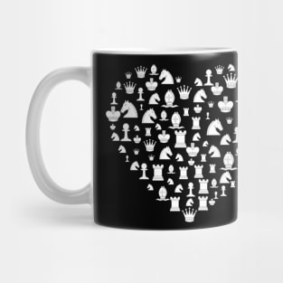 chess pieces heart runner rook pawn player gift Mug